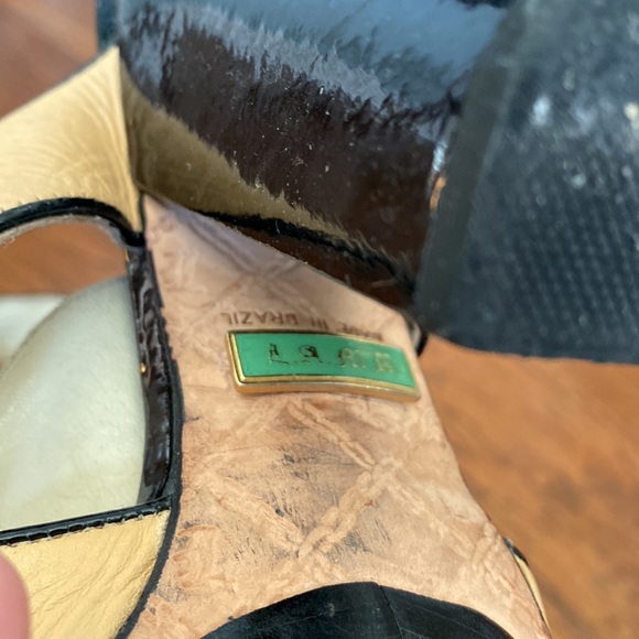 L.A.M.B chunky heel, Womens 9, black & tan - Picture 8 of 9